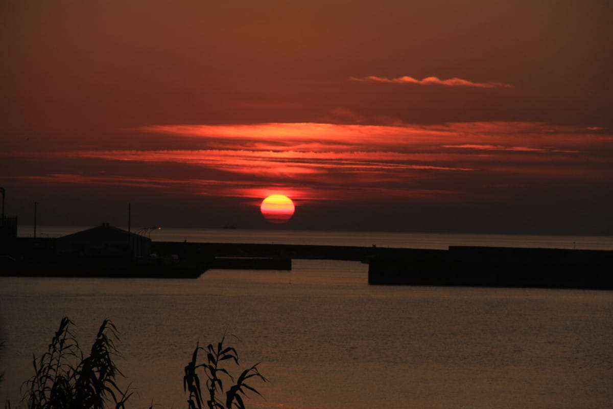 Sunset over the Iyo-nada sea near Shimonada